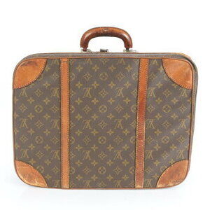 Louis Vuitton Stratos Leather Boston Bag Brown Business Travel Tote